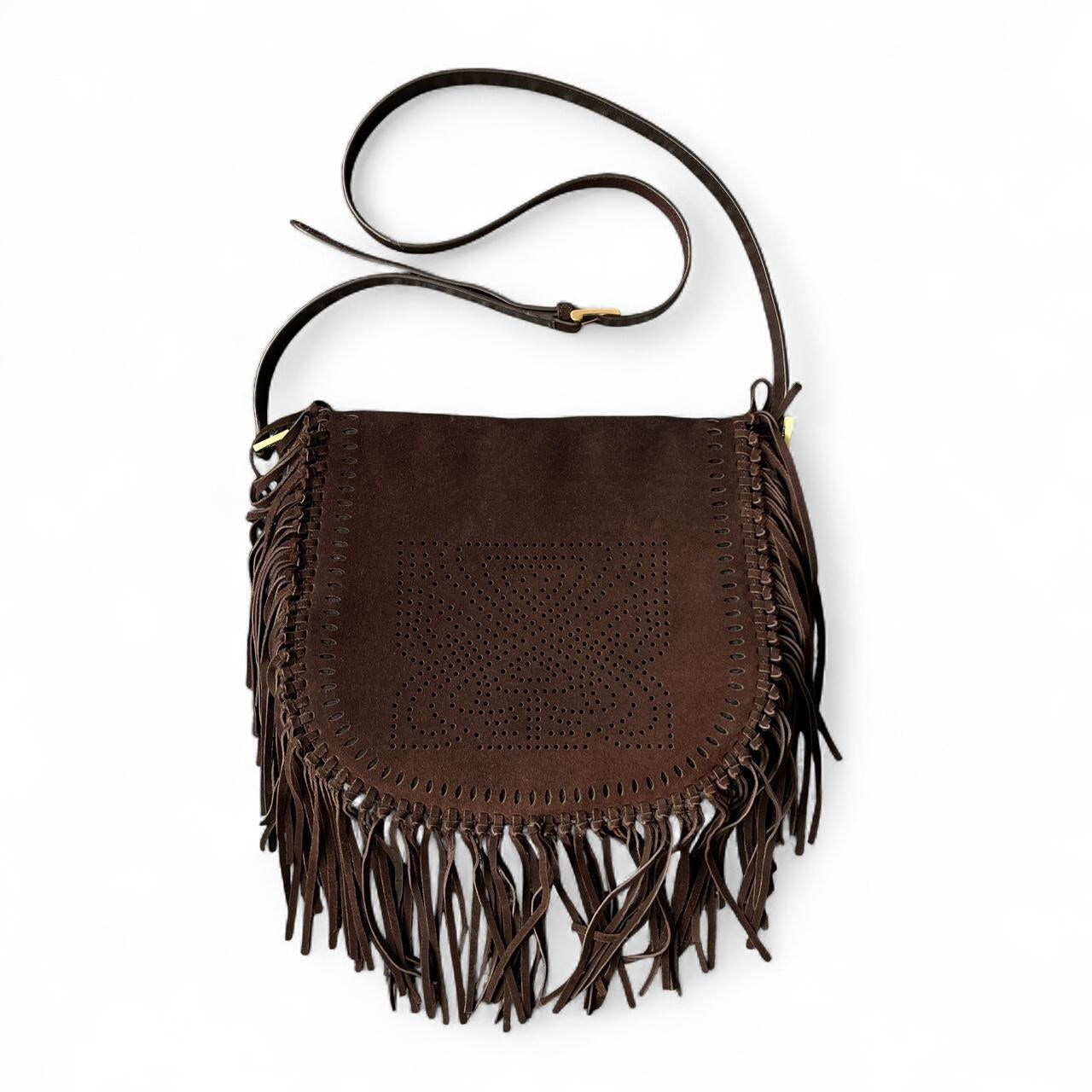 Biba · Brown Fringe Suede Bag