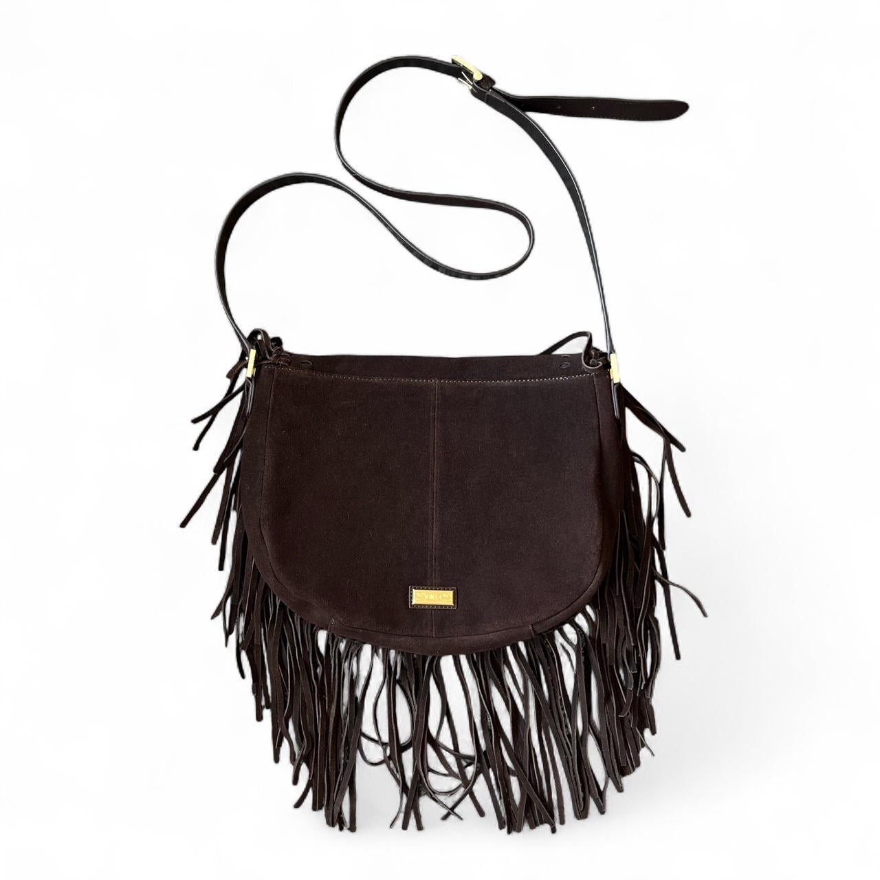 Biba · Brown Fringe Suede Bag