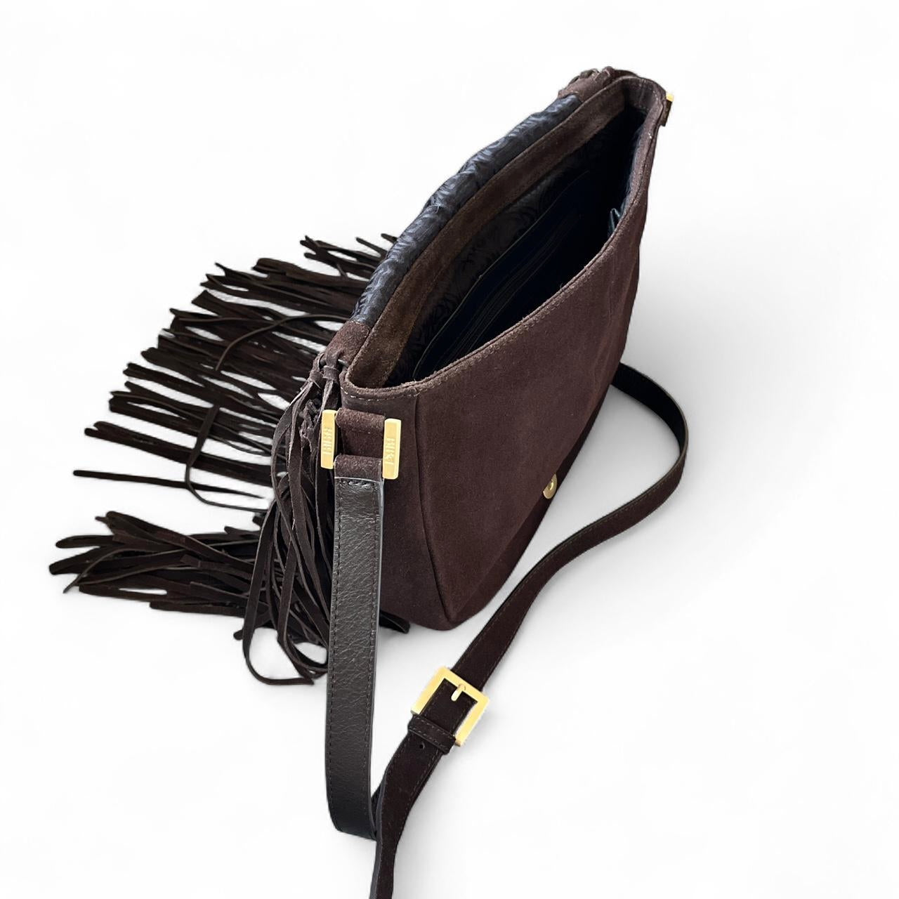 Biba · Brown Fringe Suede Bag