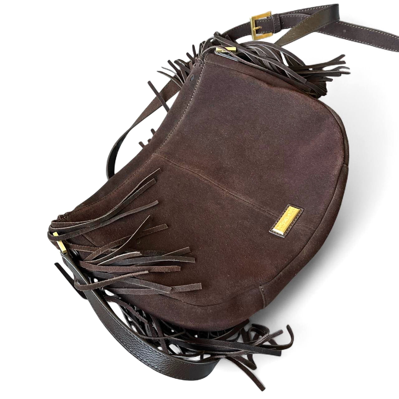 Biba · Brown Fringe Suede Bag