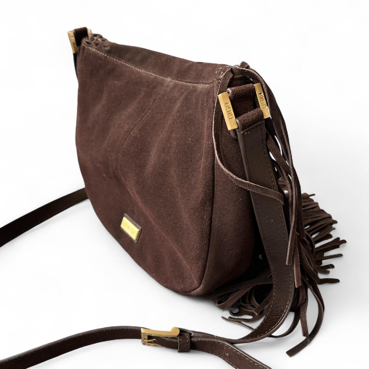 Biba · Brown Fringe Suede Bag