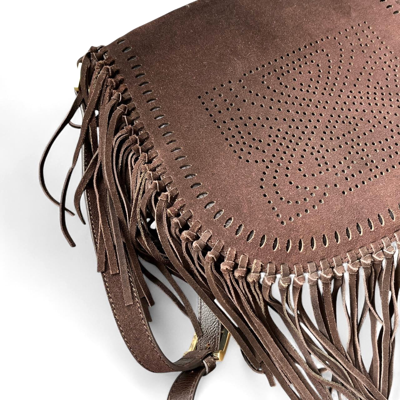 Biba · Brown Fringe Suede Bag
