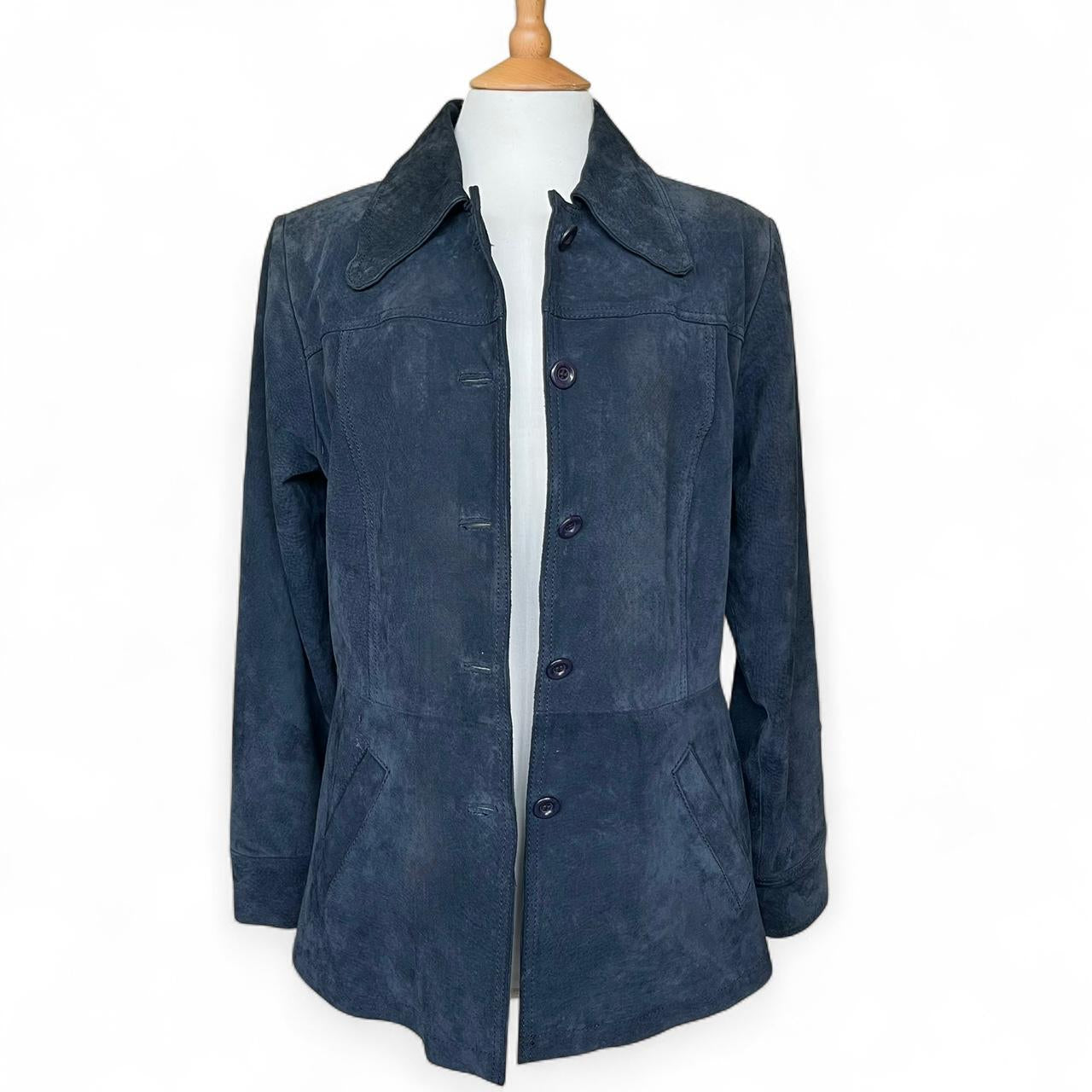 Pelican Cove 1970s Vintage Jacket · Navy Suede