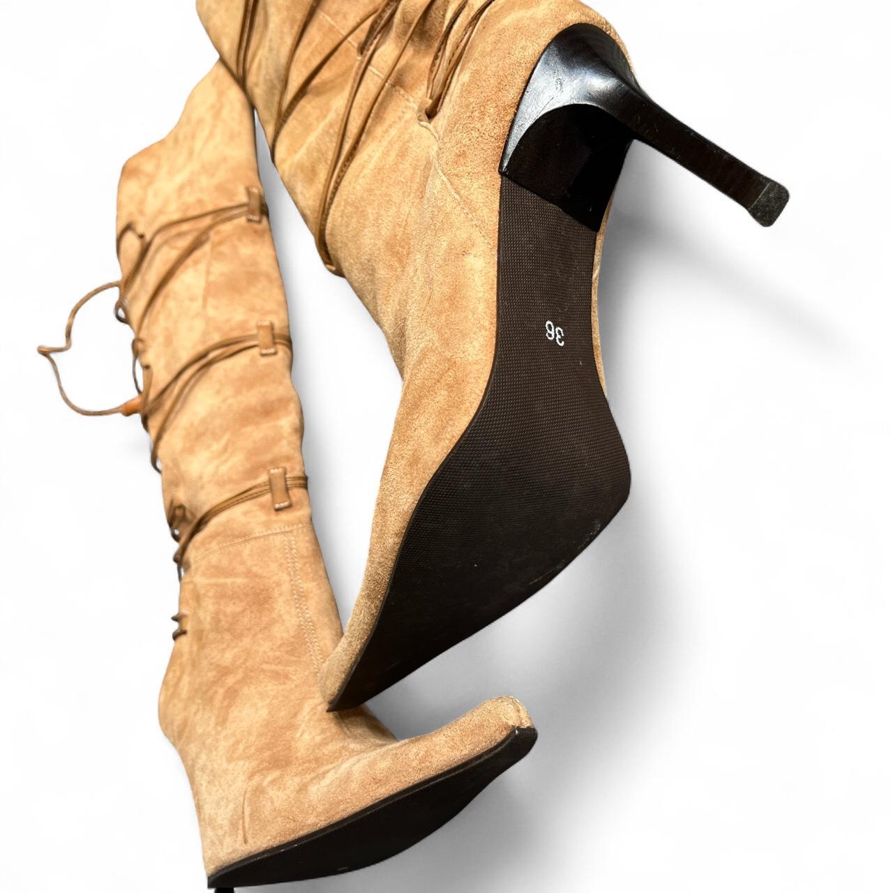 Tan Suede Vintage Knee High Boots