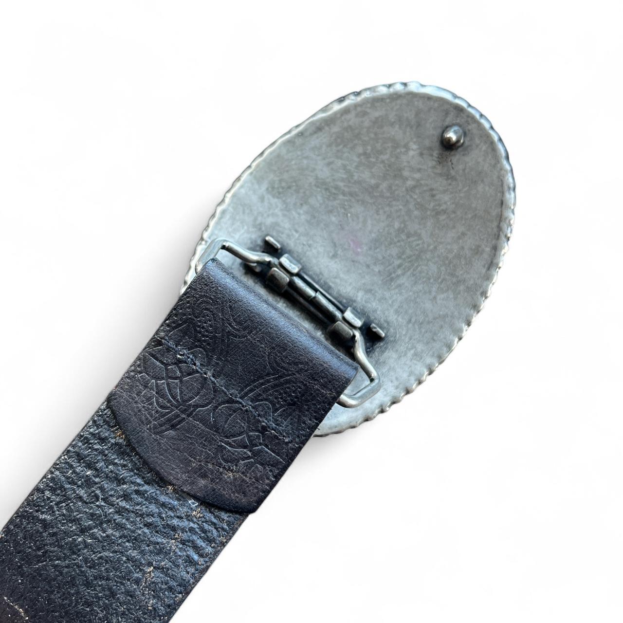 Floral Buckle Vintage Leather Belt