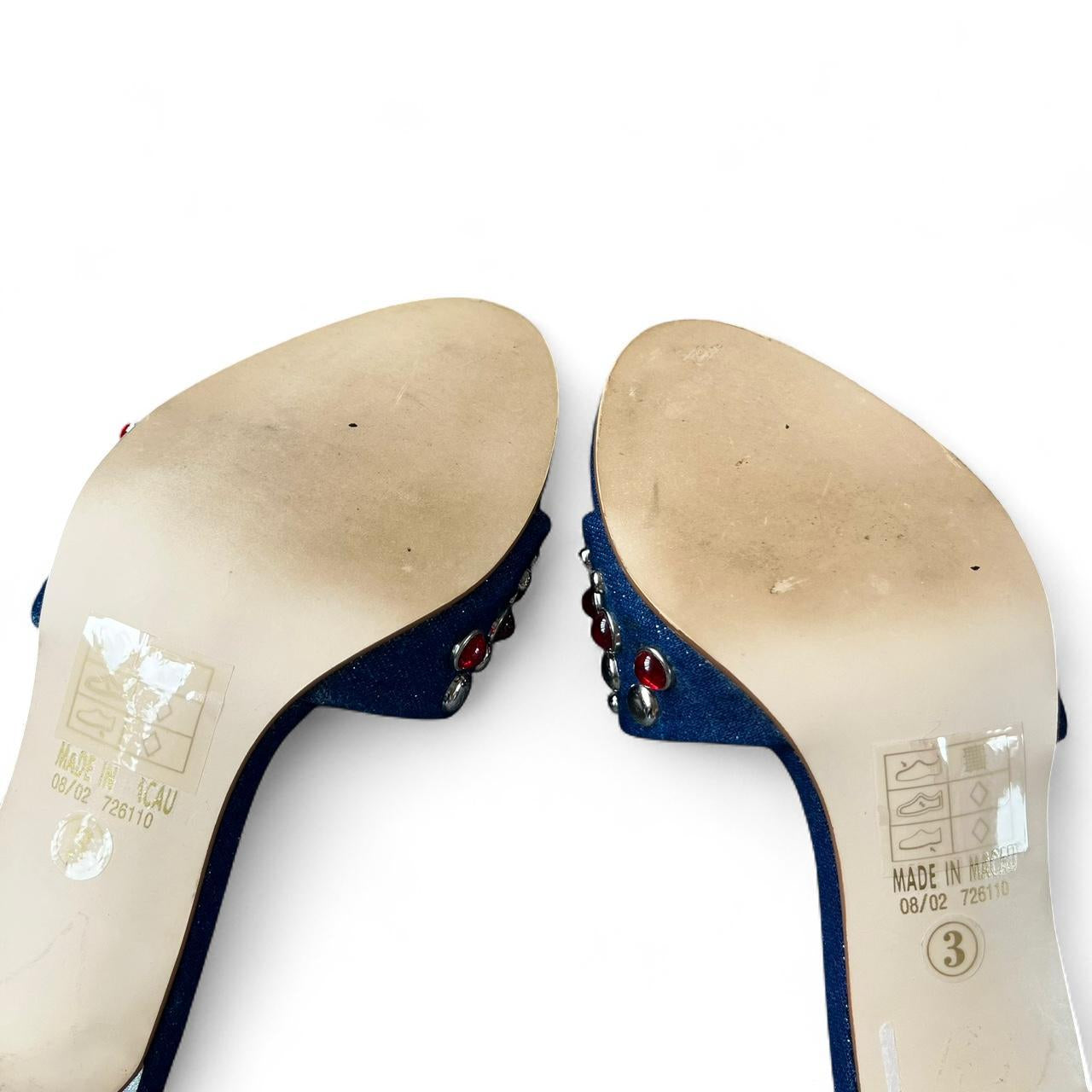 Faith Gem & Denim Slip-On Heels